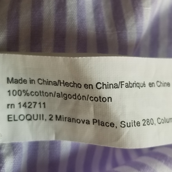 Eloquii 100% cotton tiered long sleeve dress flounce - Picture 10 of 10